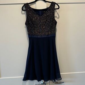 Elegant Navy Sleeveless Dress